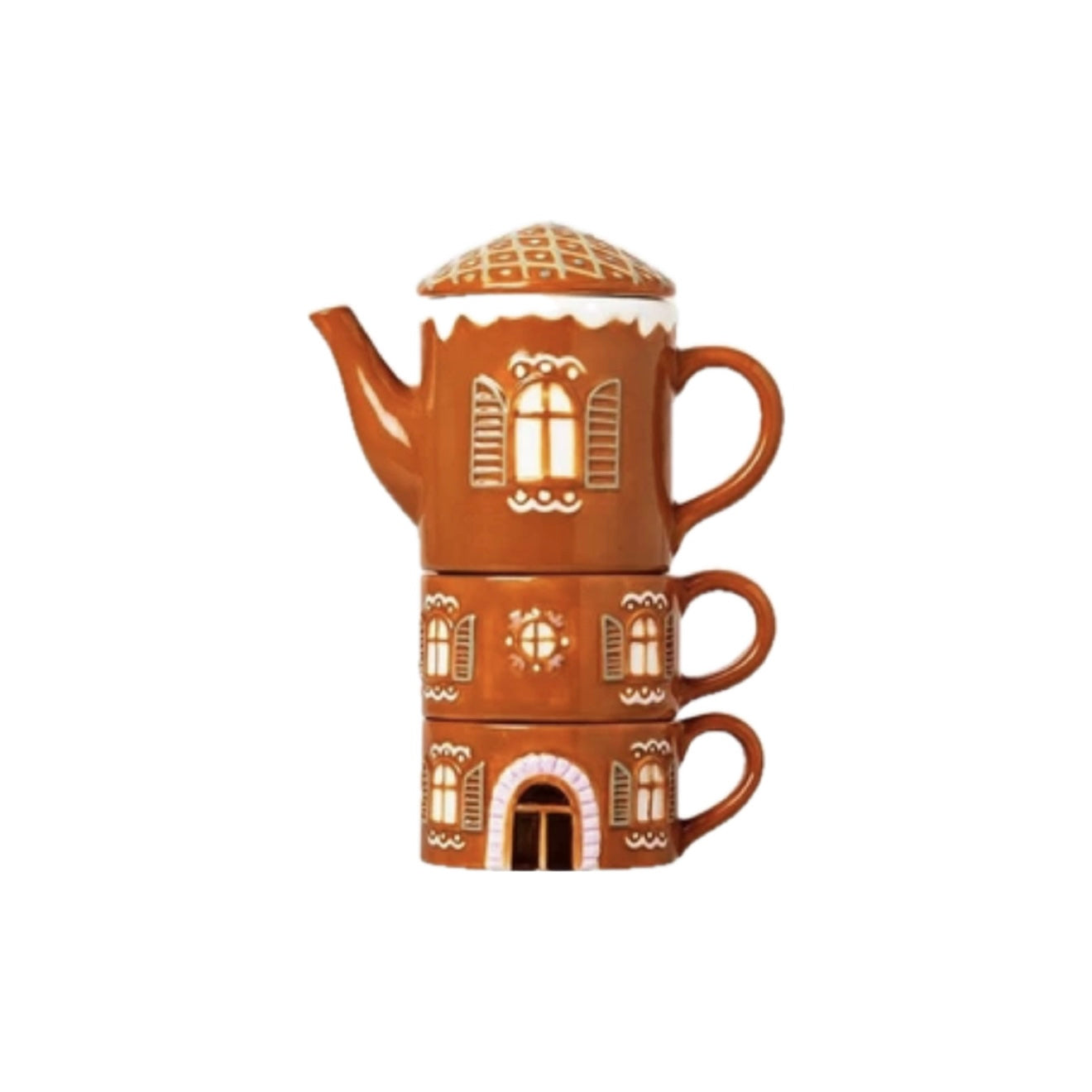 Gingerbread Teapot And Mugs Set