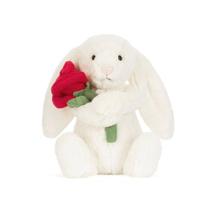 Cream Bunny with Rose