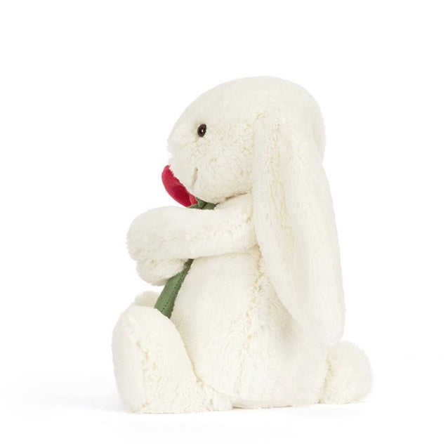 Cream Bunny with Rose