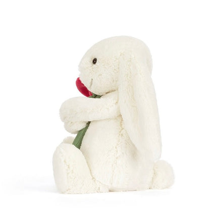 Cream Bunny with Rose