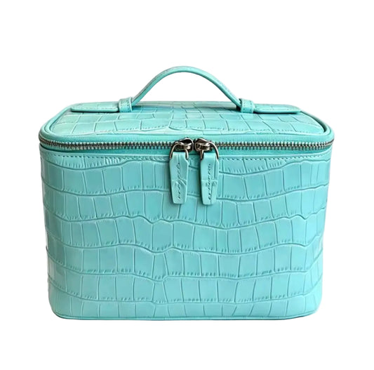 SkyBlue Crocodile Makeup Bag