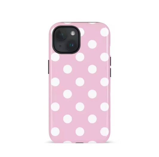 Pink and White Polka Dots Phone Case