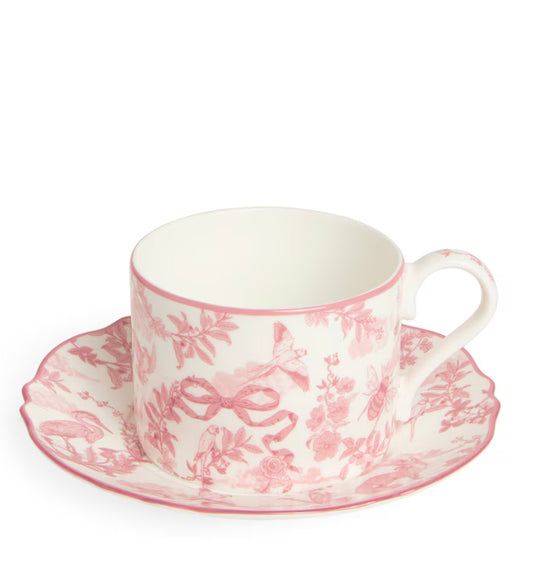 HARRODS
Bone China Toile Teacup and Saucer Set