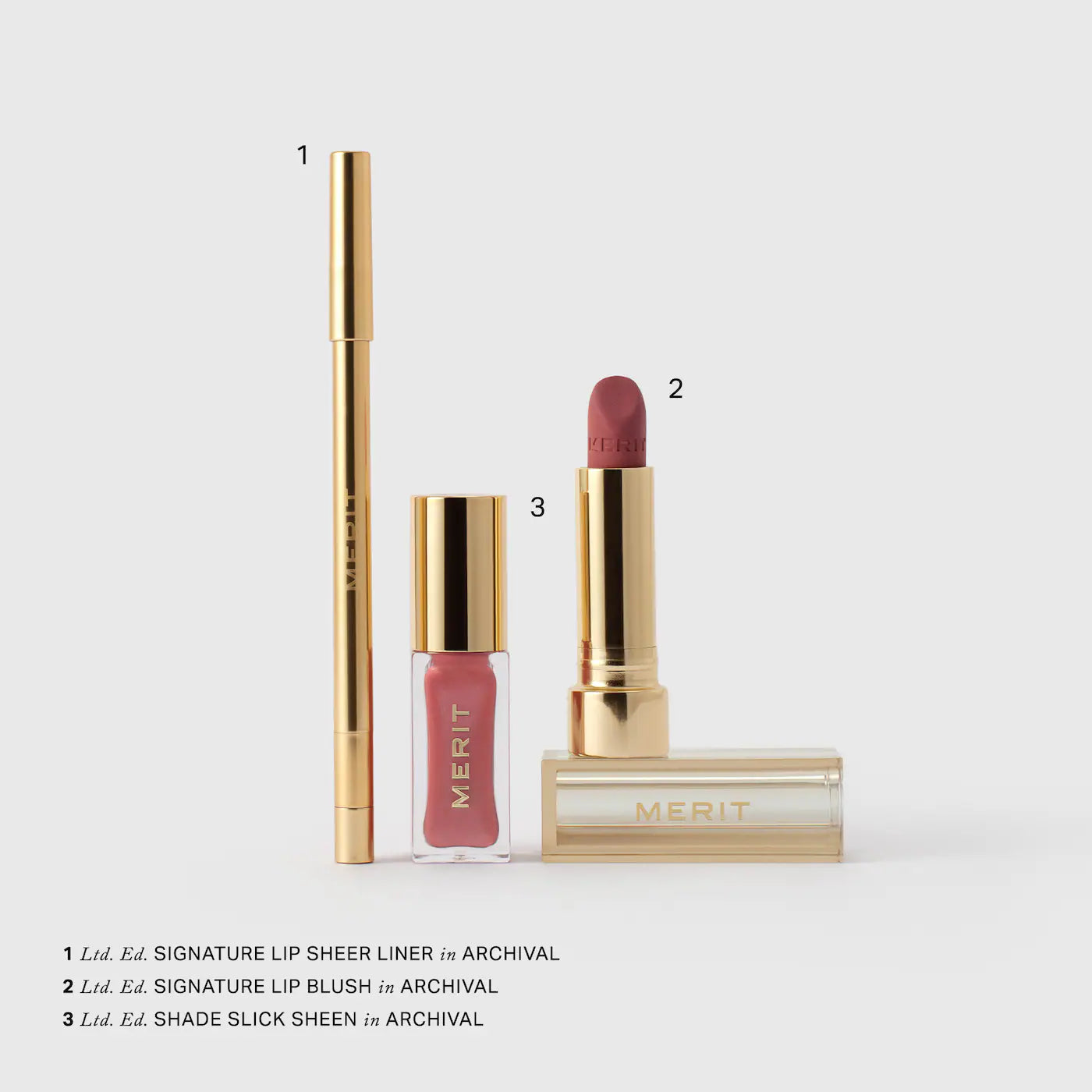 MERIT  The Archival Lip Essentials Gift Set (pre-order)