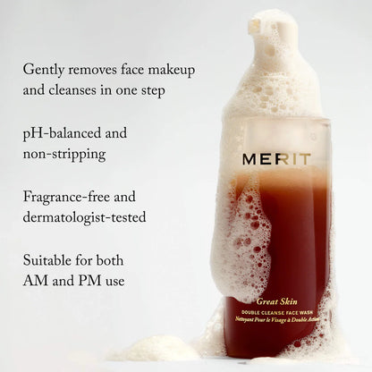 MERIT 
Great Skin Double Cleanse Makeup Removing Cleanser