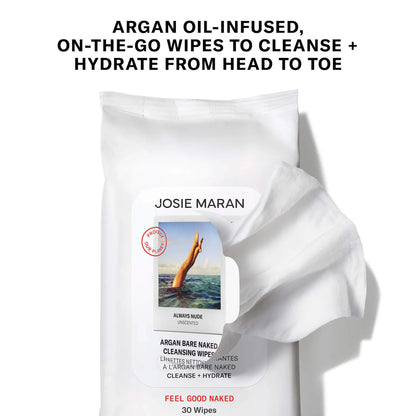 Josie Maran  Argan Bare Naked Cleansing Wipes 30 ct