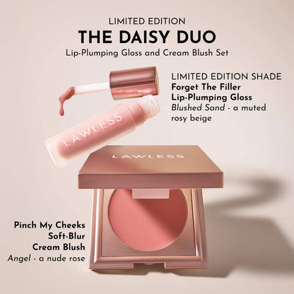 LAWLESS 
The Dreamy Daisy Lip-Plumping Gloss and Cream Blush Set