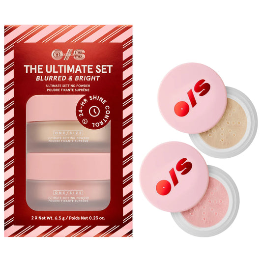ONE/SIZE by Patrick Starrr 
Ultimate Blurring Setting Powder Blurred & Bright Travel Duo