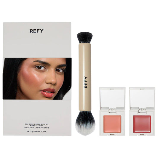 REFY 
Cream Blush Duo with Duo Face Brush Gift Set