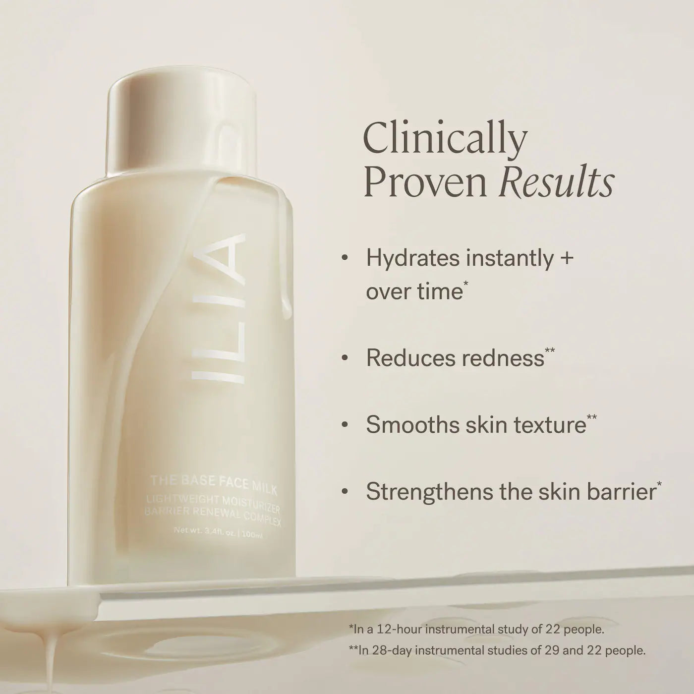 ILIA 
The Base Face Milk Essence & Lightweight Moisturizer with Hyaluronic Acid