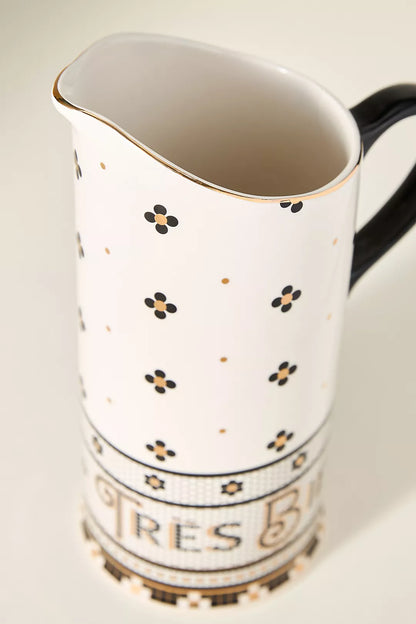 The Bistro Tile Stoneware Pitcher
