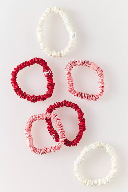 Slip Sweetie Silk Skinny Scrunchies, Set of 6