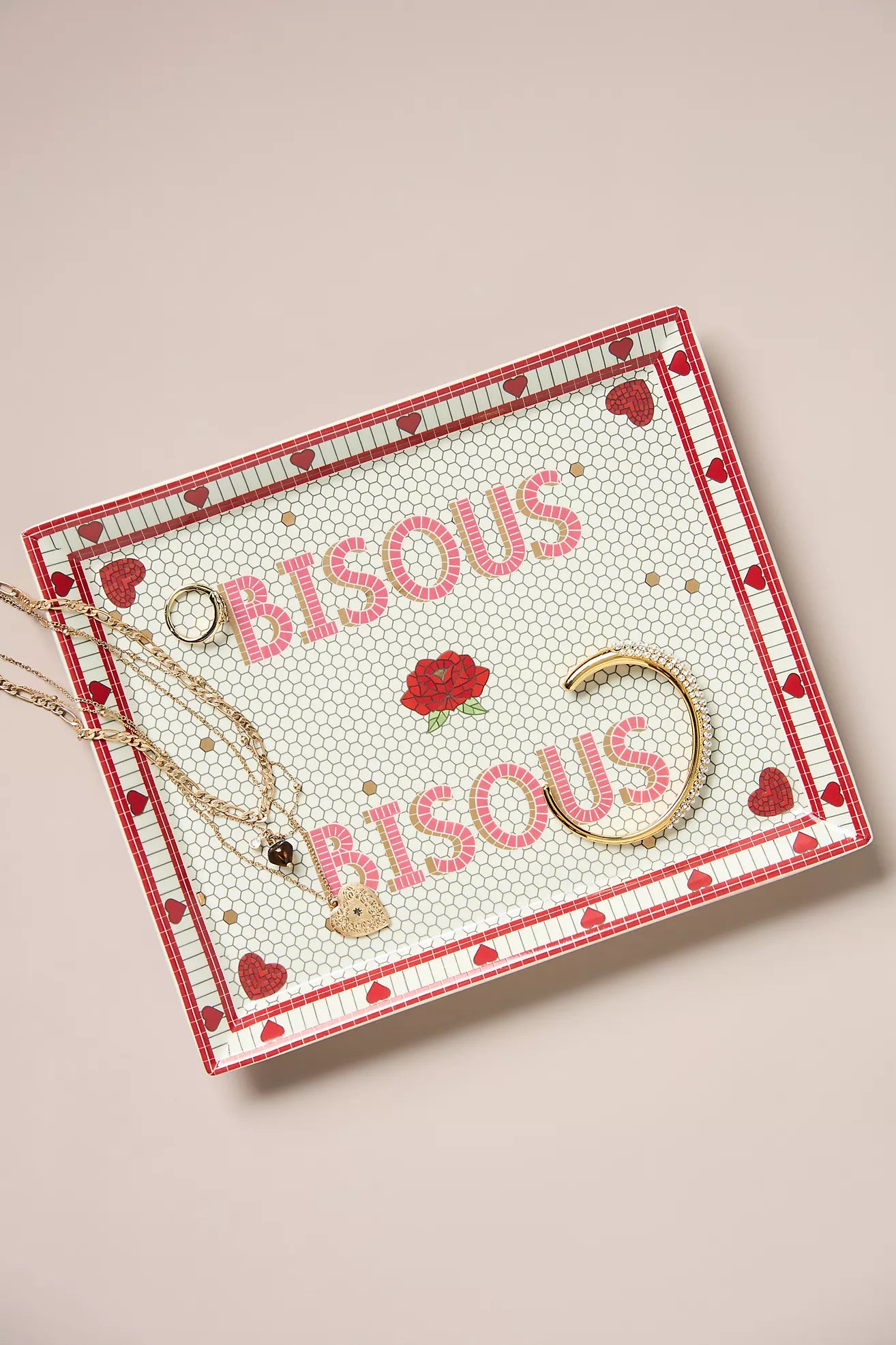 The Bistro Tile Stoneware Vanity Tray: Valentine's Edition