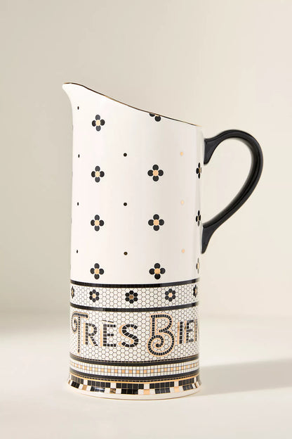 The Bistro Tile Stoneware Pitcher