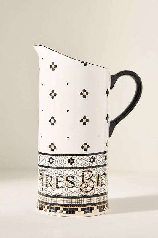 The Bistro Tile Stoneware Pitcher