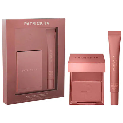 PATRICK TA 
Major Headlines Double-Take Crème & Powder Blush Duo & Lip Balm Makeup Gift Sets