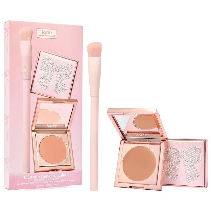 tarte 
face card never declines cc full coverage undereye corrector & brush set