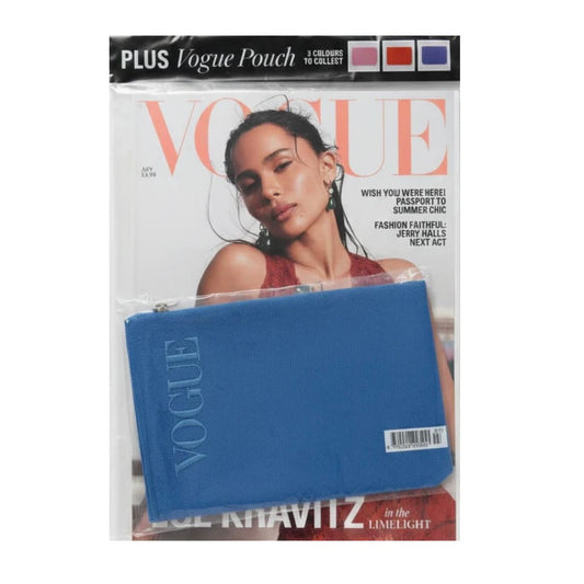 British Vogue Magazine July 2026 Zoë Kravitz Cover + Blue Vogue Pouch